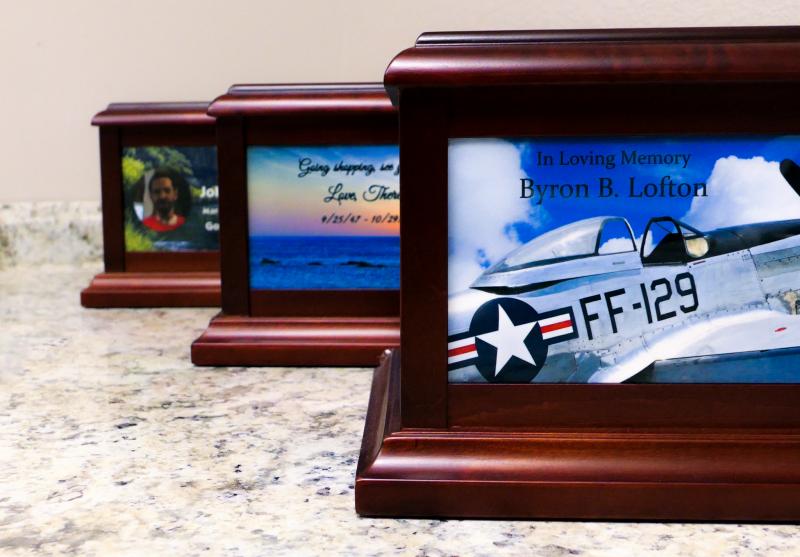 Keep The Memory® wood cremation urns by In The Light Urns.